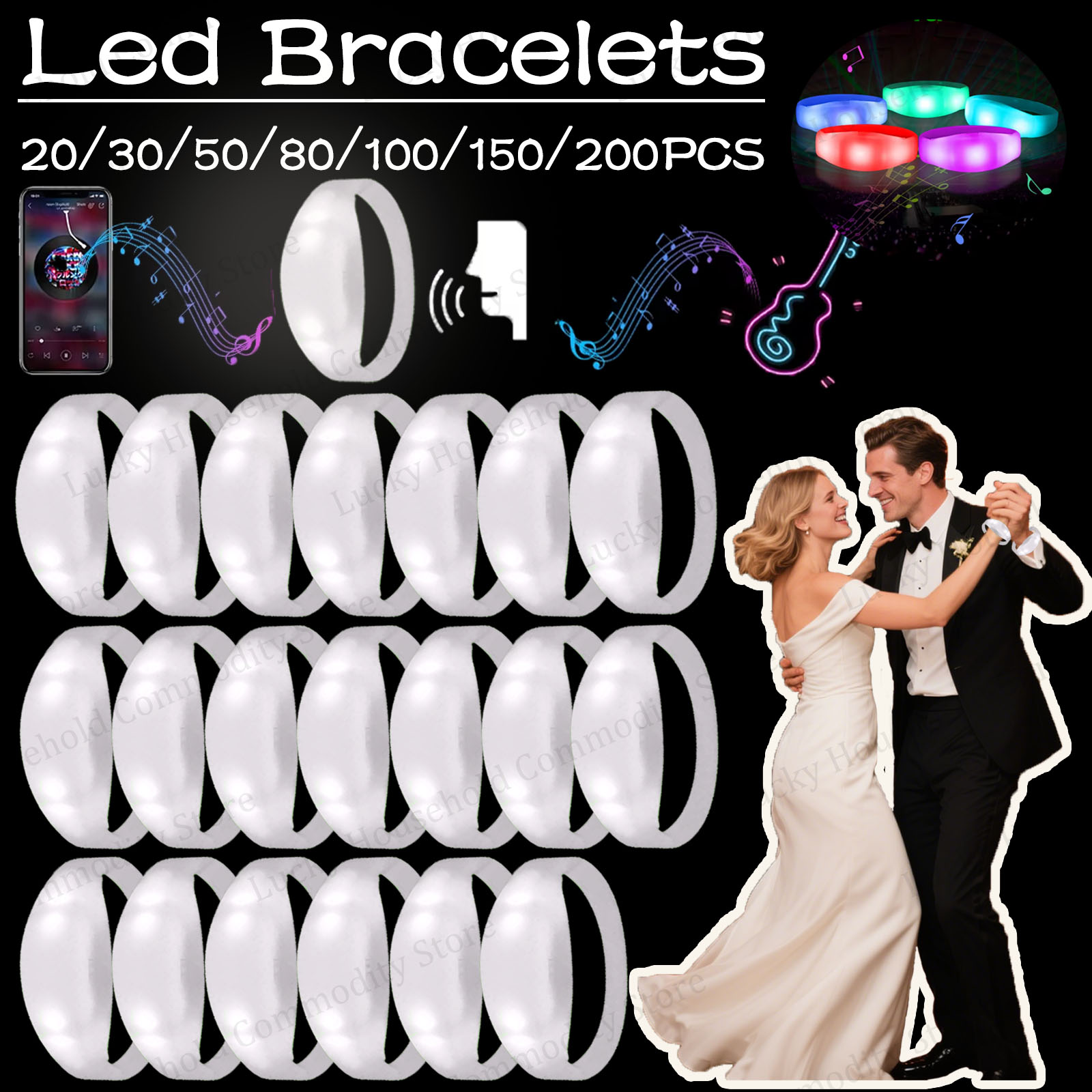 Audio Music Light - 20-100 adet müzik ve ses aktifleştirilmiş