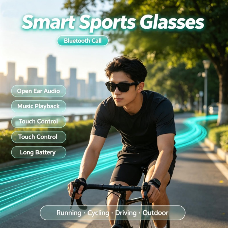 Audio Music In - Akıllı Spor Gözlükleri Açık Kulaklık Bluetooth