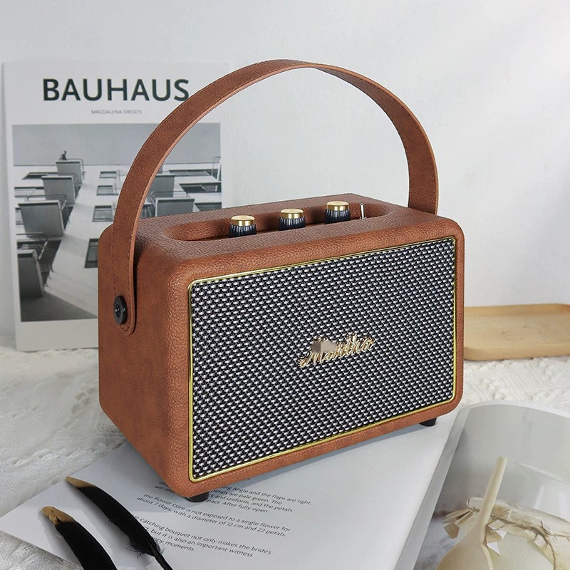 Apple Music Audio Quality - Retro Ahşap Açık Taşınabilir Hoparlör 30W