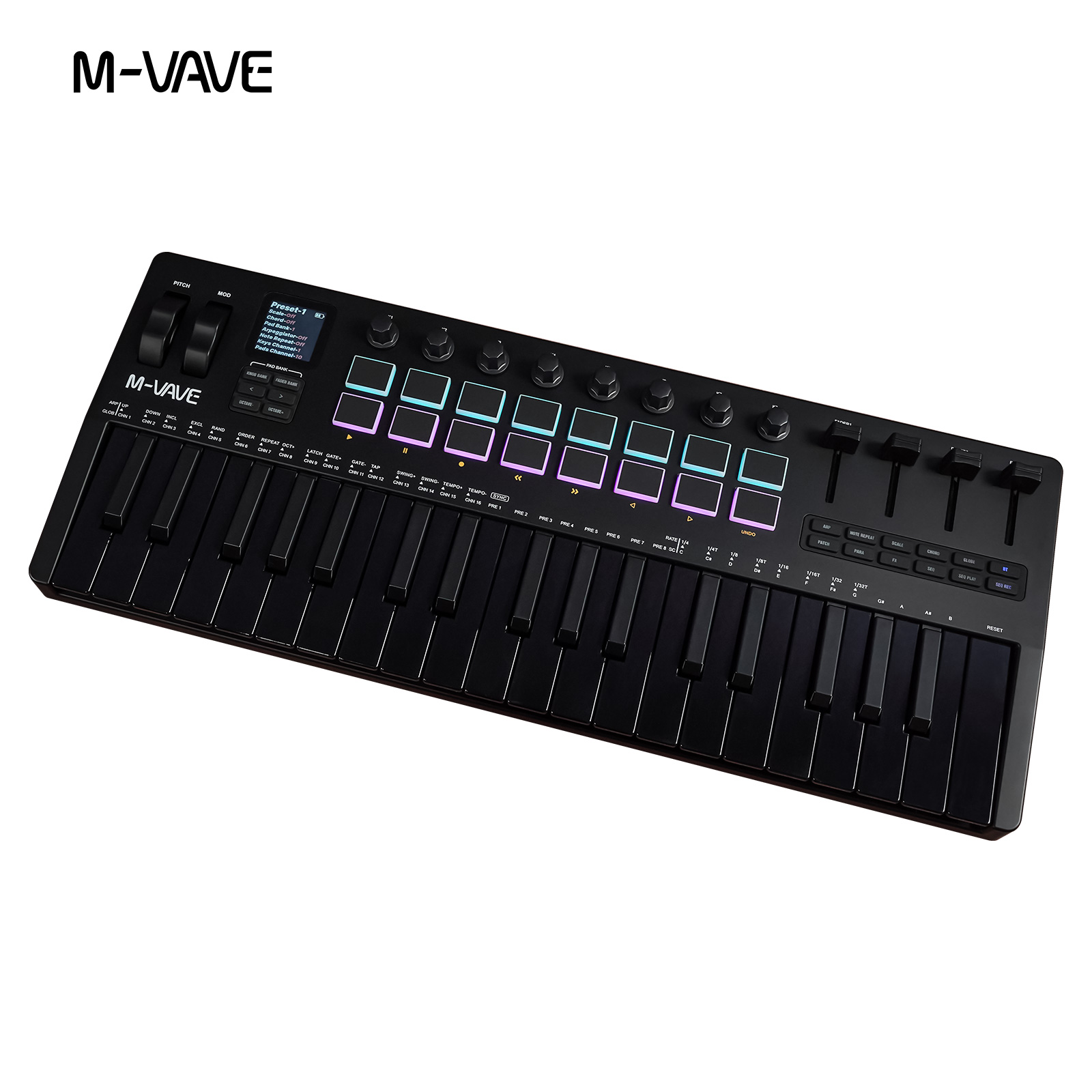Midi Controller Pad - M-VAVE SMK-37 USB MIDI Kontrol Cihazı,