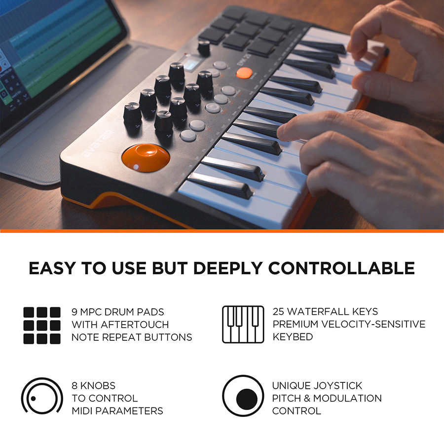 25 Tuşlu, 9 Arkadan Aydınlatma - Midi Controller Pad incelemesi ve fiyatı