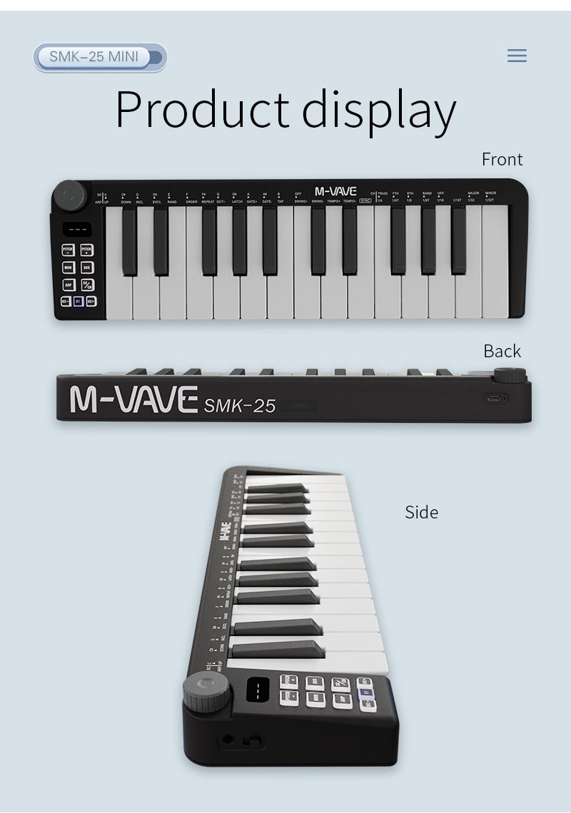 M-VAVE-Mini Teclado MIDI Recar - Midi Controller Pad incelemesi ve fiyatı
