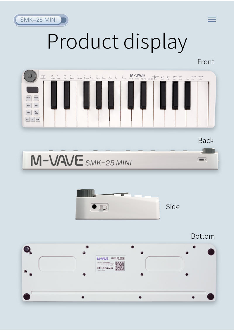 M-VAVE-Mini Teclado MIDI Recar - Midi Controller Pad incelemesi ve fiyatı