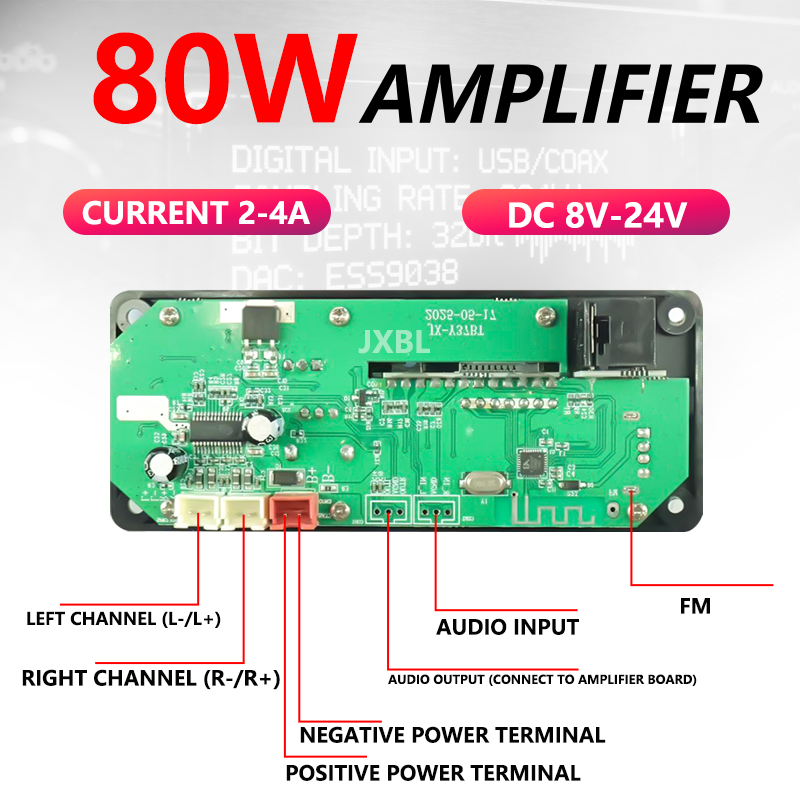 80W Bluetooth 5.0 MP3 Dekoder  - Audio Music App incelemesi ve fiyatı