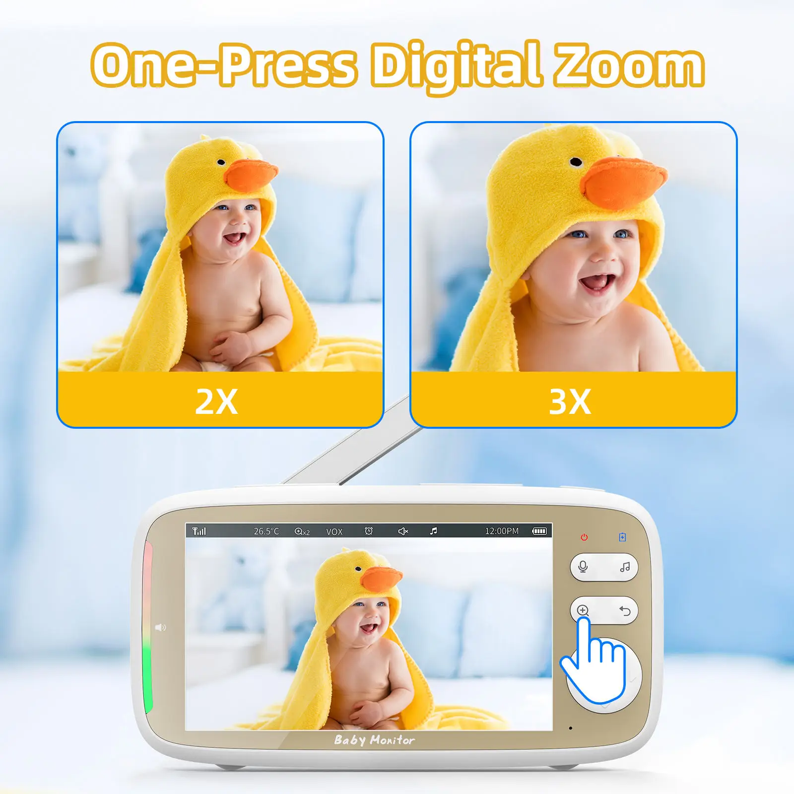 5 İnç Bebek Monitörü 3X Zoom P - Audio Music App incelemesi ve fiyatı