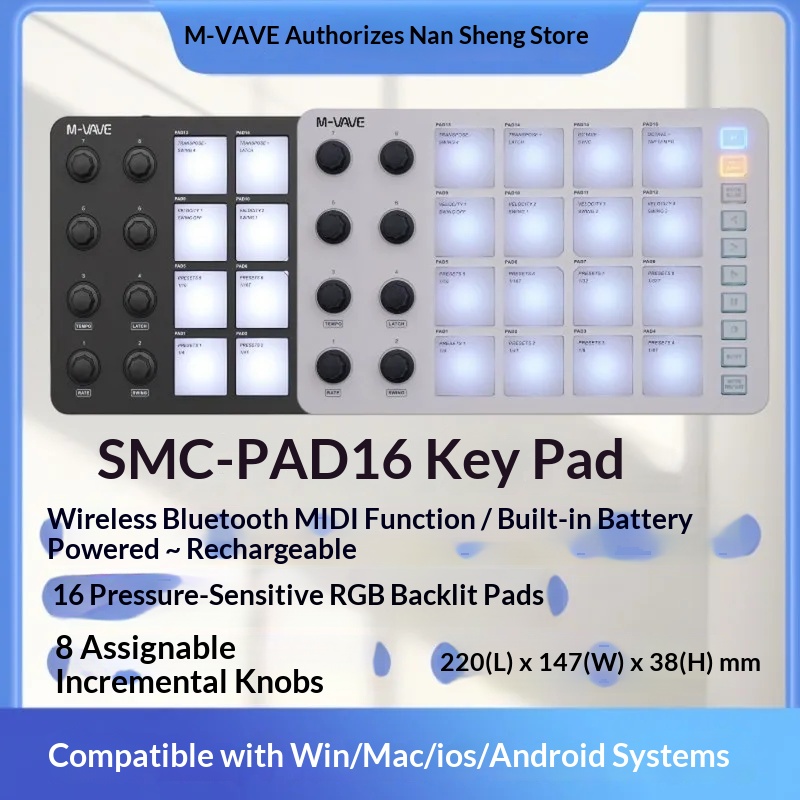 M Vave Smc Pad16 Kablosuz Midi - Midi Controller Pad incelemesi ve fiyatı